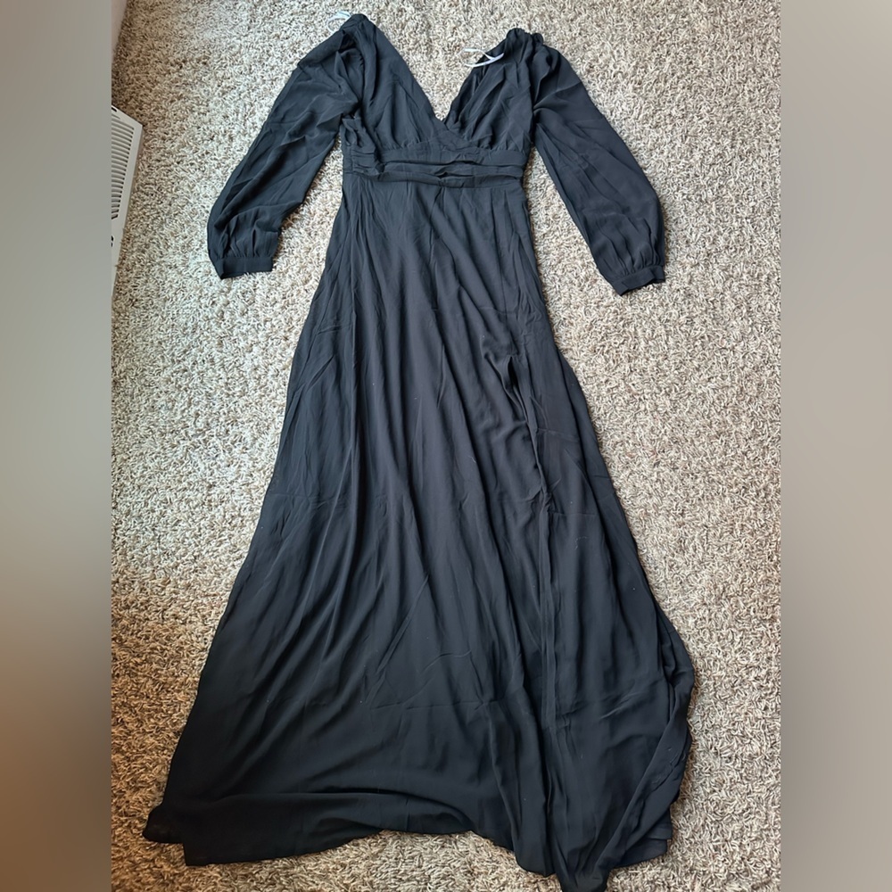 Lulus Love You So Black Long Sleeve Maxi Dress - Picture 5 of 7